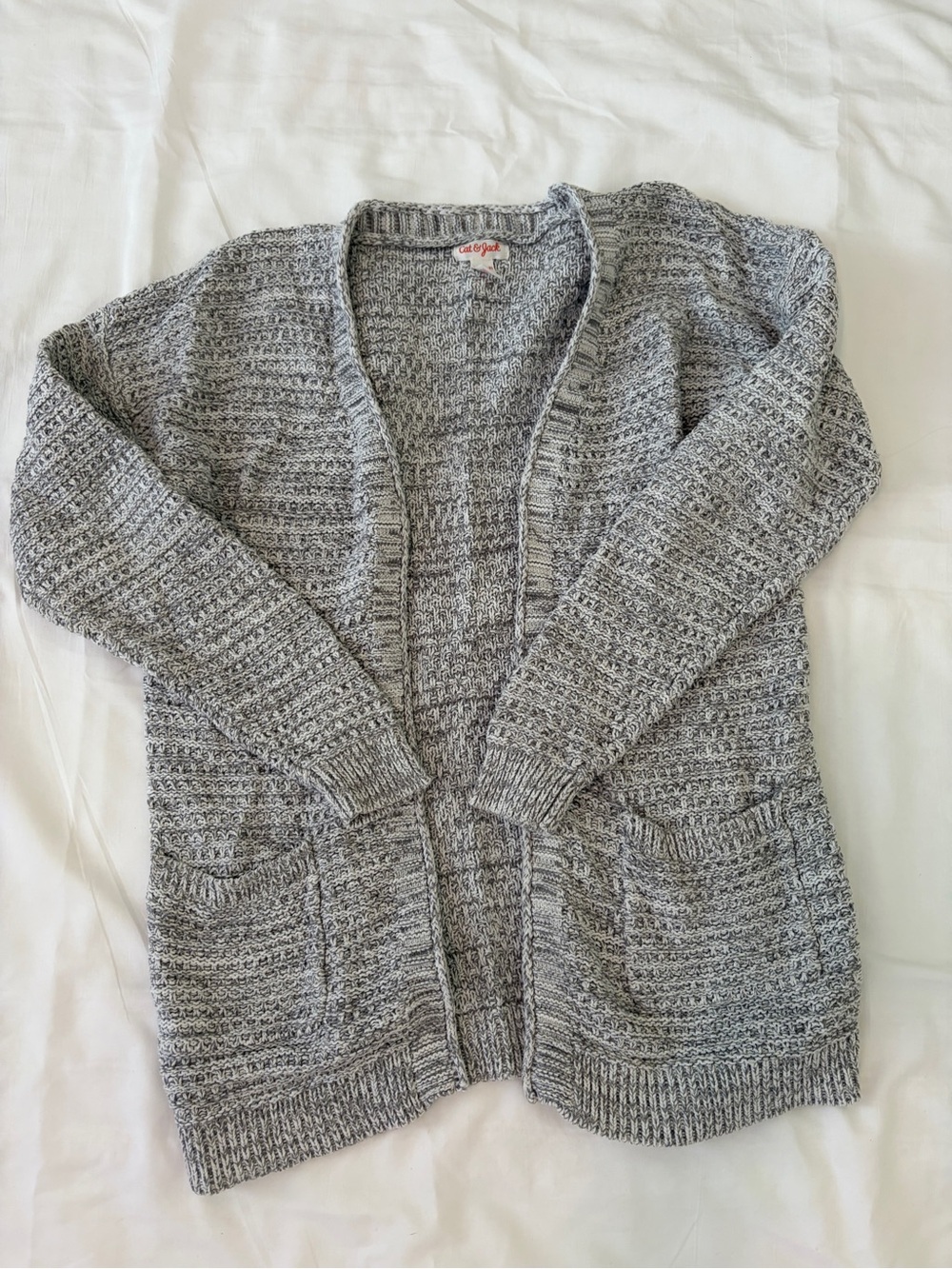 Cat & Jack Gray Open-Front Cardigan Sweater, size L (girls)